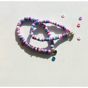 Mom and daughter clay bead bracelets